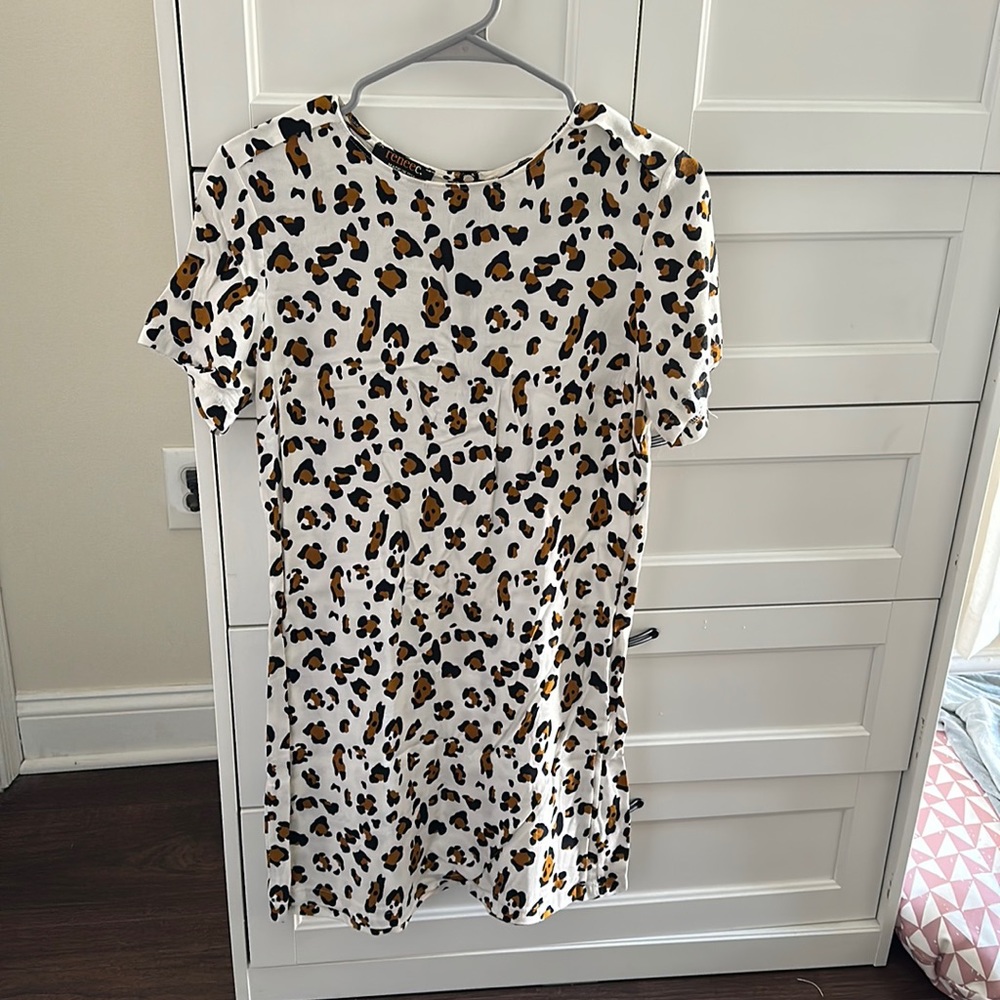 Cheetah print shift dress